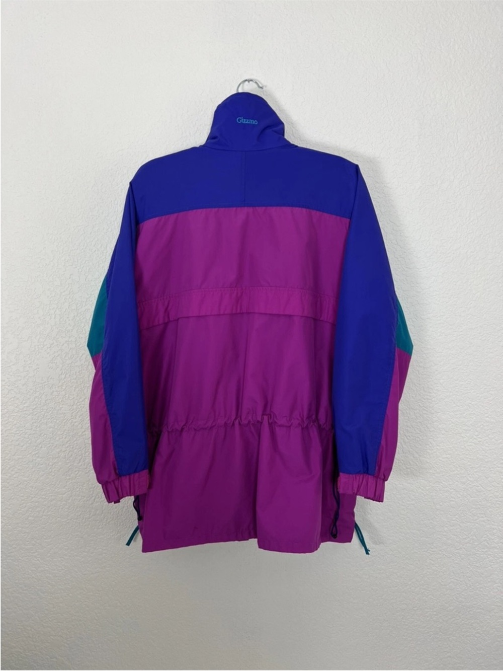 Columbia Vintage 80s Colorblock Windbreaker Jacket in Magenta, Teal & Royal Blue - Picture 3 of 7